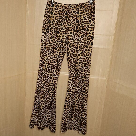 Altar'd State Knit Animal Print Flare Elastic Waist Pants Small - Picture 3 of 8